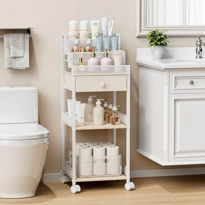 Plaviya Bathroom Storage and Organizer with Drawer, Makeup Cart 13in
