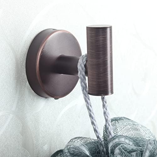 8 Pcs Bathroom Robe Towel Hooks Coat Wall Hook Stainless Steel Heavy Duty Door Hanger Towel Robe Clothes Cabinet Closet Sponges Hook for Bathroom Bedroom Kitchen Hotel Pool (Red Bronze)