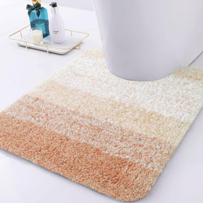 Arotive Microfiber Bathroom Rugs, Soft Absorbent Contour Toilet Rugs, 24x20