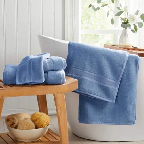 Luxury Bamboo Rayon Oversized Bath Towel Set | 2-Pack | Ultra Soft | Blue