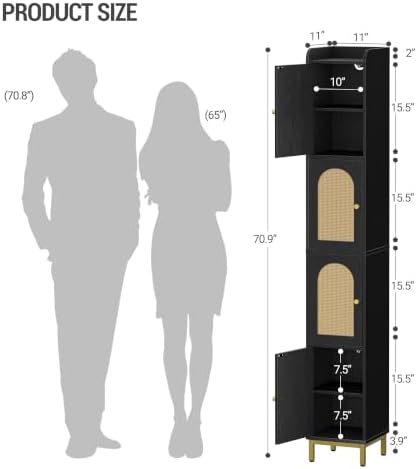 Hzuaneri 4-Tier Narrow Tall Storage Cabinet