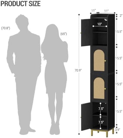 Hzuaneri 4-Tier Narrow Tall Storage Cabinet