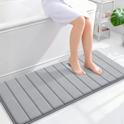 OLANLY Memory Foam Long Bathroom Rugs Runner 47x20, Super Soft Absorbent