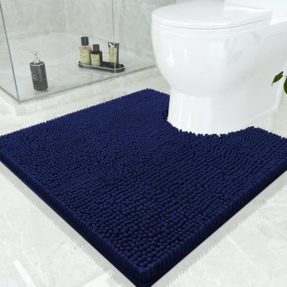 Smiry Toilet Rugs U-Shaped 24x24, Extra Soft Absorbent Contoured Bath Mat