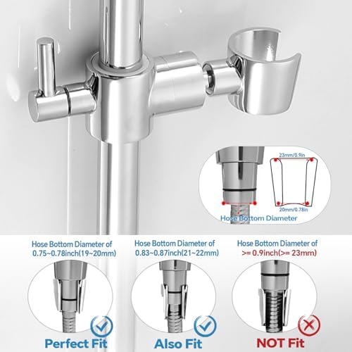 Shower Slide Bar Adjustable Handheld Shower Head Holder Wall Mount - 30inch All-Metal Shower Head Slide Bar Compatible with Bathroom Drill Free Glue Installation - Polished Chrome