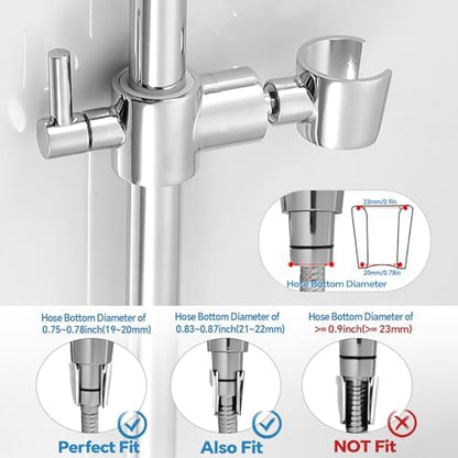 Shower Slide Bar Adjustable Handheld Shower Head Holder Wall Mount - 30inch All-Metal Shower Head Slide Bar Compatible with Bathroom Drill Free Glue Installation - Polished Chrome
