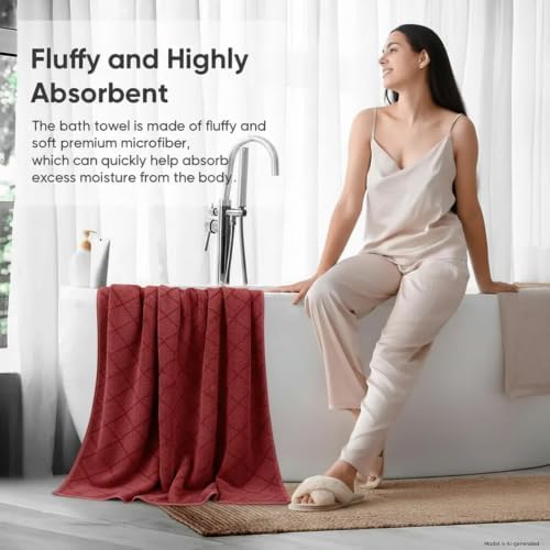 2-Pack Microfiber Bath Towels (27x54 Inches) - Ultra Soft & Quick Dry, 3X Absorbency, Lightweight for Gym, Yoga, Travel & Spa - Perfect for Home, Fitness & Post-Workout