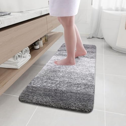 Arotive Microfiber Bathroom Rugs, Shaggy Soft Absorbent Bath Rug, 47x17