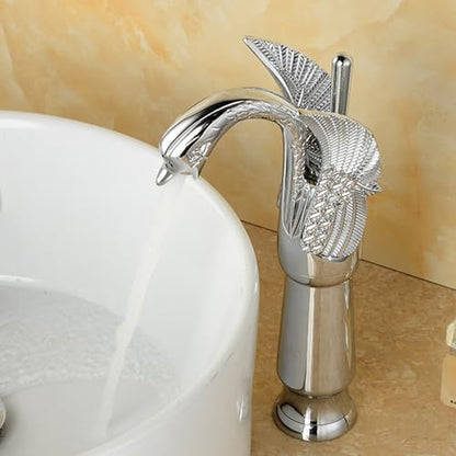 Vintage Brass Bathroom Faucet Retro Hot & Cold Water Sink Mixer Tap Plated Finish Stylish Design for Home & Kitchen Easy Installation