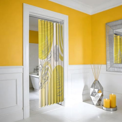 Mustard Yellow Stall Shower Curtain, 36X72 in Narrow Small, Mid Century