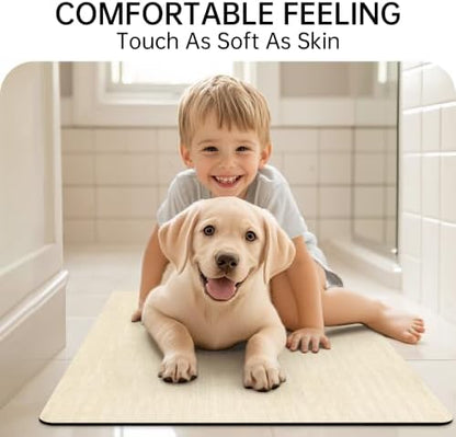 Mecko Bath Mat Ultra Thin Beige, 24"x36"