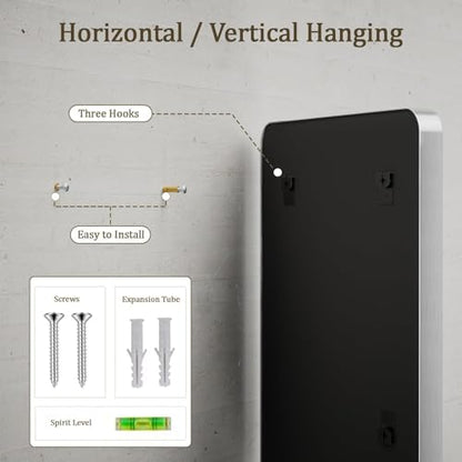 VooBang Bathroom Mirror 30"x56", Silver Gorgeous Deep Frame Wall Mirror