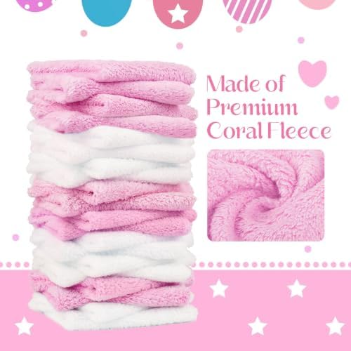 UNIMADE Baby Washcloths, 20 Pack Microfiber Coral Fleece Wash Cloths