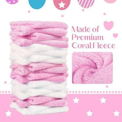 UNIMADE Baby Washcloths, 20 Pack Microfiber Coral Fleece Wash Cloths