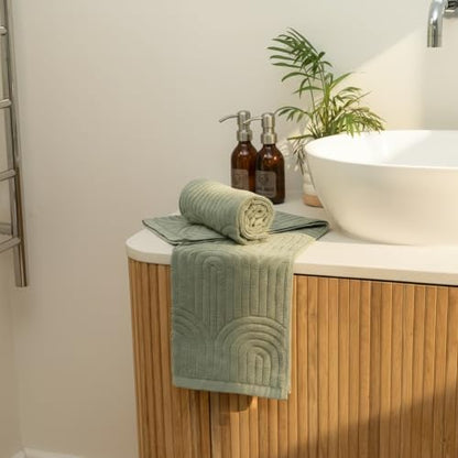 Decorative Hand Towels Set of 2 - Soft Boho Cotton for Bathroom or Kitchen