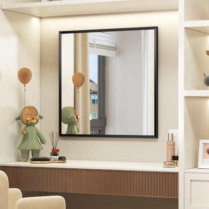 Black Framed Bathroom Mirror for Over Sink 30x30