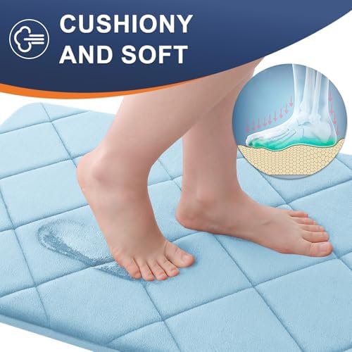 OLANLY Memory Foam Bath Mat 30x20, Ultra Soft and Absorbent Bathroom Rugs