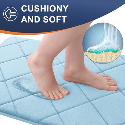 OLANLY Memory Foam Bath Mat 70x24, Ultra Soft and Absorbent Bathroom Rugs