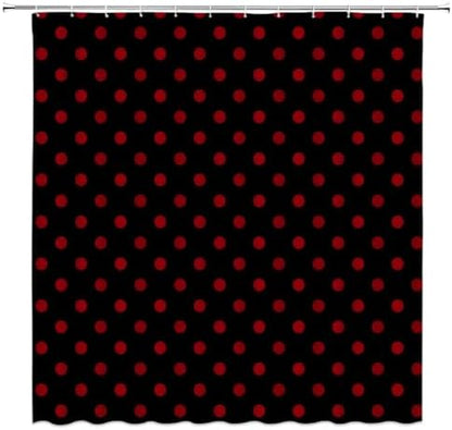 Polka Dot Shower Curtain Bathroom Decor with Hooks,67" Wx70 H