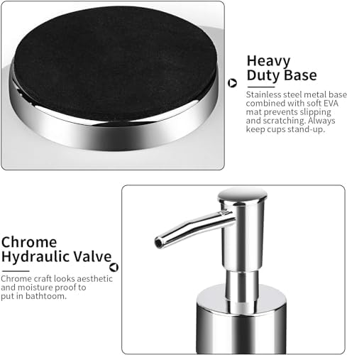 RQYIXI Ceramic Bathroom Accessories Set,Black,4 Piece,Tulip Design