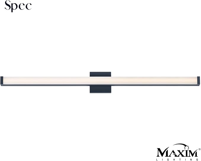 Maxim Lighting Spec 48" Bath Vanity Light | Black Aluminum Finish | Pmma Acrylic Shade | Contemporary Indoor Light Fixture | Ideal for Bathrooms & Powder Rooms | ADA Compliant Wet Rated | 52008BK