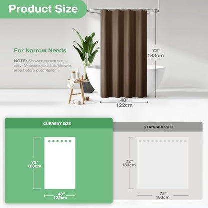 Dynamene Stall Waffle Shower Curtain 256 GSM Heavy Fabric 48x72 Brown