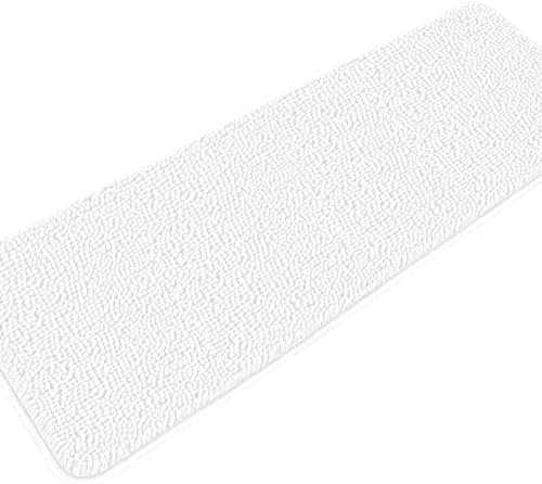 Yeaban Chenille White Bathroom Runner Rug 24"x72"