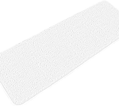 Yeaban Chenille White Bathroom Runner Rug 24"x72"