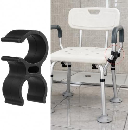 2PCS Shower Chair Shower Head Holder Clip Black Universal Clip
