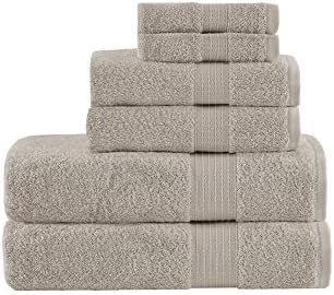 Madison Park Organic Cotton Bath Towel Set Absorbent, 6 Piece, Tan
