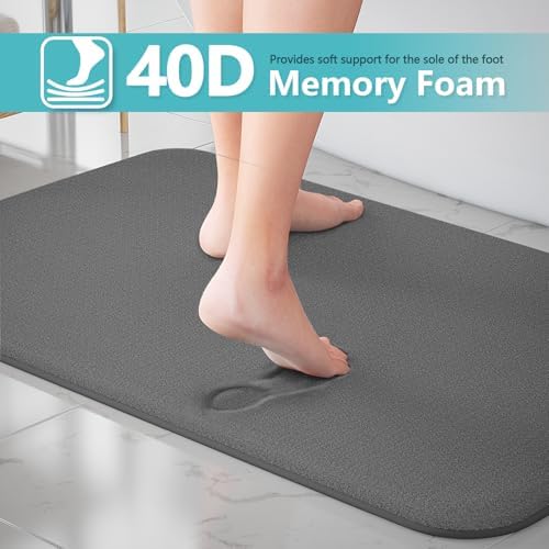 Bathroom Rugs Extra Soft Memory Foam Bath Mat Sets 3 Piece Non Slip Absorbent & Dry Living Mat Sets Washable Bath Carpets with Toilet Rug,Bath Rugs for Bathroom,Tub,Shower,Kitchen,Bedroom