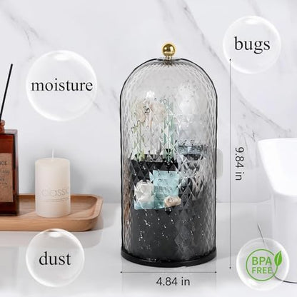 Toothbrush Holder with Cover for Bathroom Countertop, Organizer, Black