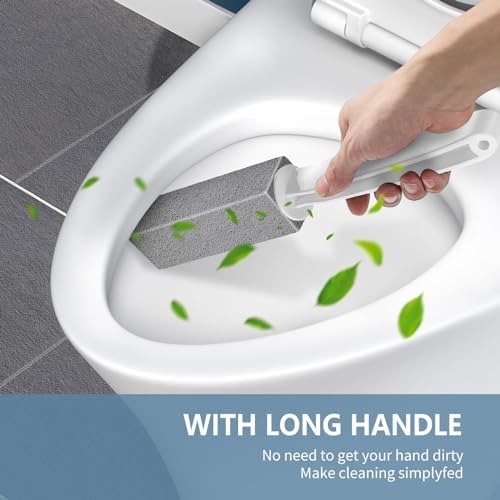 Laiyeoy Toilet Bowl Cleaner Pumice Stone, Extra Long Handle,2Pack