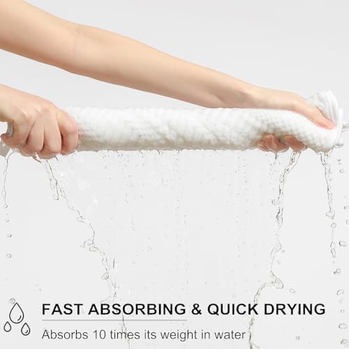 Ycosy 4 Pack Extra Large Microfiber Bath Towels Set,35x70 inches,600GSM,Less Lint Highly Absorbent Super Soft & Quick Dry,Oversized Bath Towels,Perfect for Bathroom Gym Pool,White