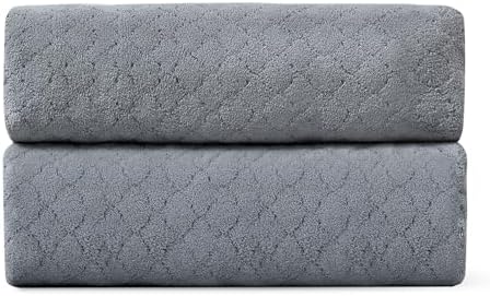 Hailea Grey Hand Towels Set 16x31 Inches,Soft Microfibers Bathroom Towel Set 2 Pack,Highly Absorbent Quick Dry Luxury Towel Hotel Spa Gym Hand Towel Collection for Bathroom