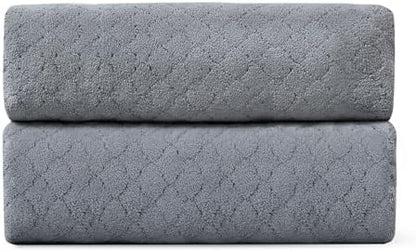 Hailea Grey Hand Towels Set 16x31 Inches,Soft Microfibers Bathroom Towel Set 2 Pack,Highly Absorbent Quick Dry Luxury Towel Hotel Spa Gym Hand Towel Collection for Bathroom