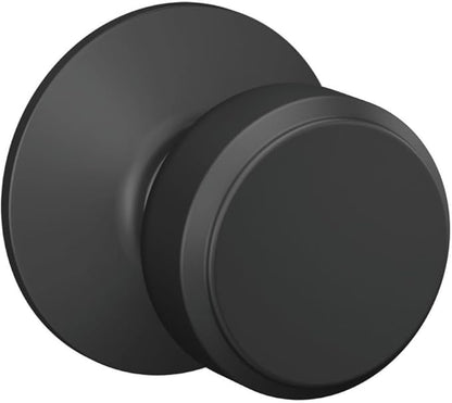 Schlage F10 BWE 622 Bowery Door Knob, Hall & Closet Passage Lock, Matte Black