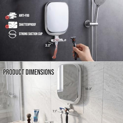 TAILI Shower Mirror Fogless for Shaving,Fogless Mirror Suction Wall Mounted