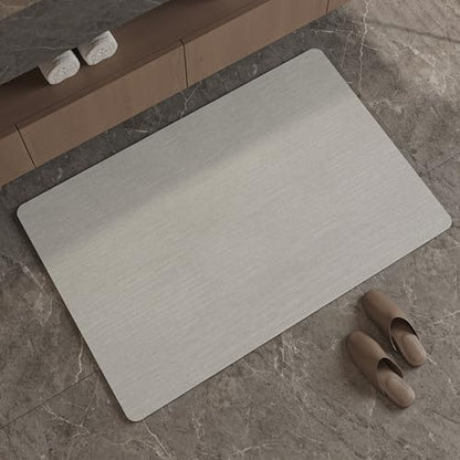 Mecko Bath Mat 24"x36",Ultra Thin Bathroom Rug fit Under Door Light Grey