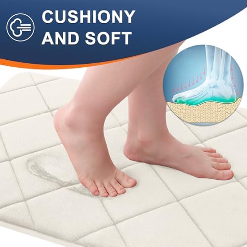 OLANLY Memory Foam Bath Mat 44x24, Ultra Soft and Absorbent Bathroom Rugs