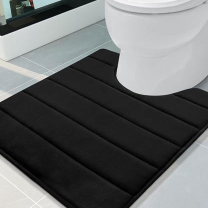 Buganda Memory Foam U-Shaped Toilet Rugs 24 x 20, Absorbent Bathroom mat