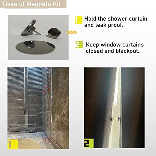 Shower Curtain Side Magnets to Keep Curtain Closed to the Wall