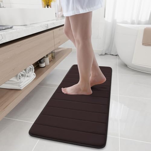 Buganda Memory Foam Bath Mat 47 x 17, Ultra Soft Absorbent Bathroom Rugs