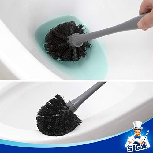 MR.SIGA Toilet Plunger and Bowl Brush Combo for Bathroom Cleaning, Gray
