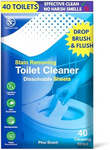 Dissolvable Toilet Bowl Cleaner Sheets: Pine Scent, 40 Sheets