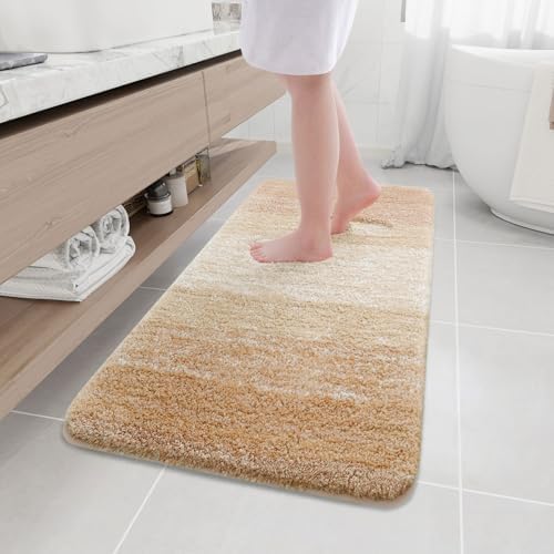 Arotive Microfiber Bathroom Rugs, Shaggy Soft Absorbent Bath Rug, 47x20