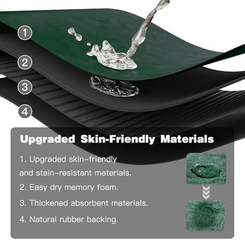 TYUU Thin Bath Mat, Small Bathroom Rugs Non Slip Washable, 16x24 Dark Green