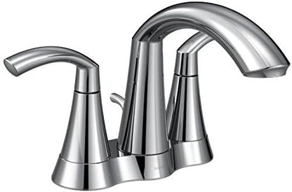 Moen Glyde Chrome Two-Handle High Arc Centerset Bathroom Faucet, 6172