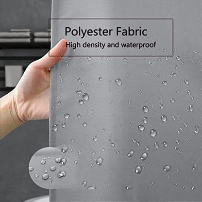 LLSCL Grey Fabric Shower Curtain Liner with Bottom Counterweight, Waterproof Hotel Quality, 72 x 72 Machine Washable