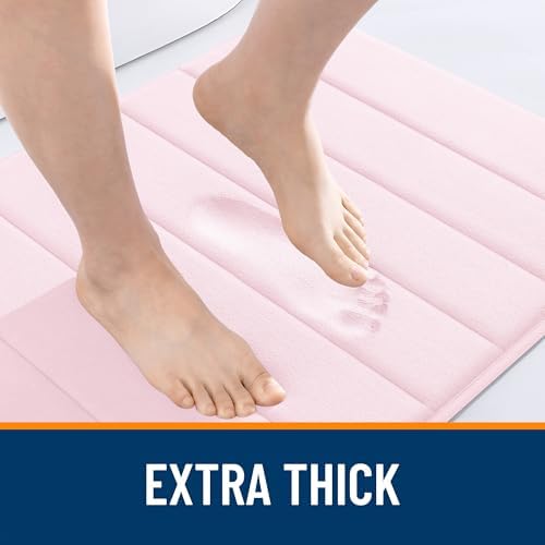 OLANLY Memory Foam Large Bath Mat 40x24, Super Soft Absorbent Bathroom Rugs